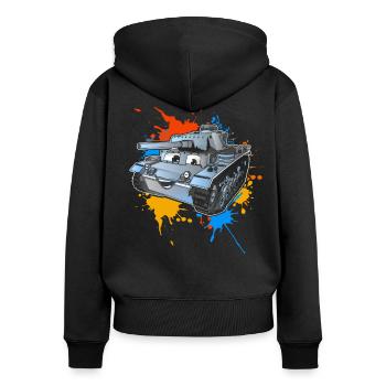 Tank - Women's Premium Organic Zip Hoodie - black - Back - Julia (174cm)