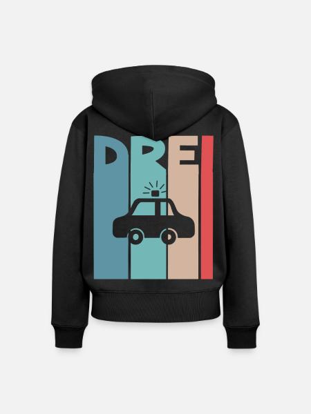 3 Jahre Polizeiauto Polizei - Frauen Premium Bio Zip Hoodie - Schwarz
