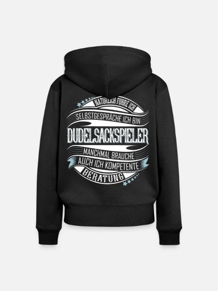 Dudelsack - Frauen Premium Bio Zip Hoodie - Schwarz