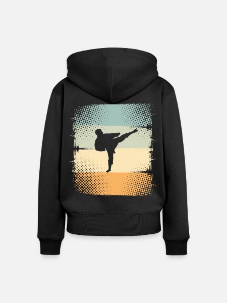 Karate - Frauen Premium Bio Zip Hoodie - Schwarz
