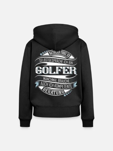Golfer Golf - Frauen Premium Bio Zip Hoodie - Schwarz