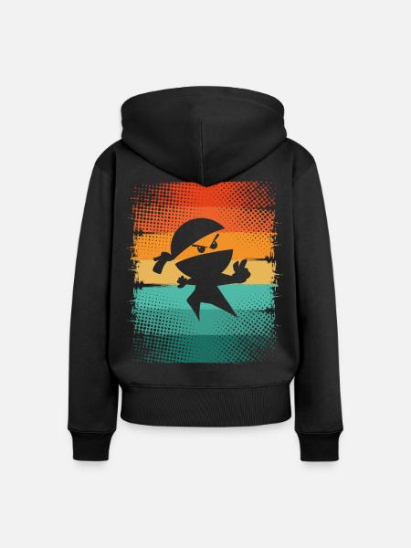 Ninja - Frauen Premium Bio Zip Hoodie - Schwarz