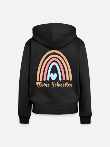 Kleine Schwester - Frauen Premium Bio Zip Hoodie - Schwarz