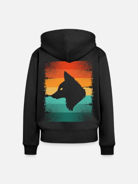 Fuchs - Frauen Premium Bio Zip Hoodie - Schwarz