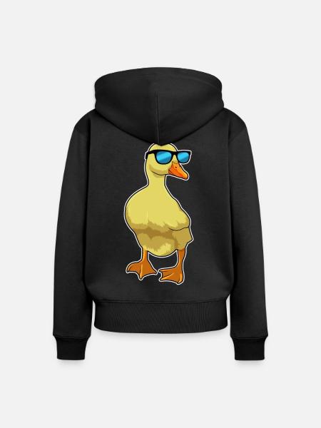 Ente Sonnenbrille - Frauen Premium Bio Zip Hoodie - Schwarz