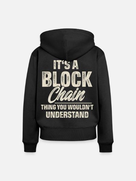 Krypto Blockchain - Frauen Premium Bio Zip Hoodie - Schwarz