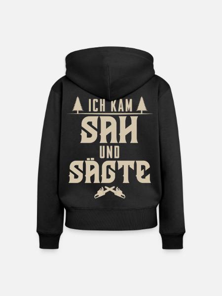 Holzfäller - Frauen Premium Bio Zip Hoodie - Schwarz