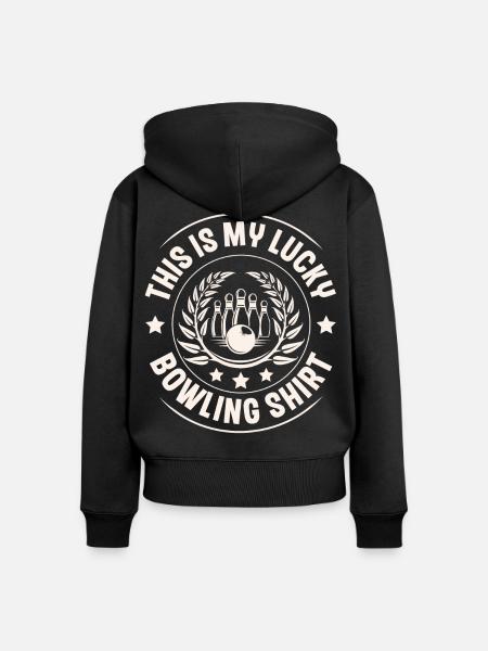 Bowling - Frauen Premium Bio Zip Hoodie - Schwarz