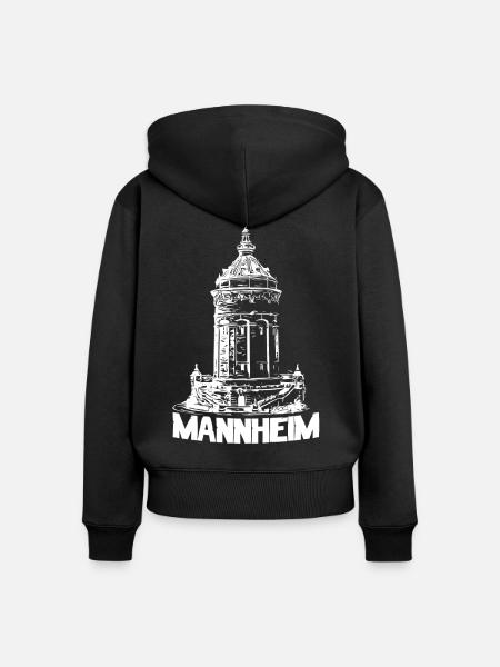 Mannheimer Wasserturm - Mannheim - Frauen Premium Bio Zip Hoodie - Schwarz
