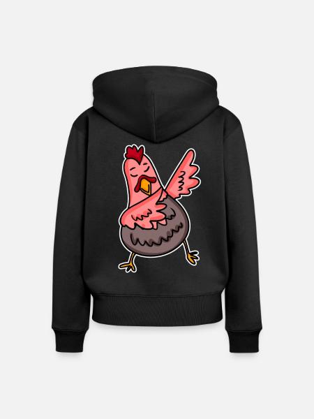 Dabbing Dab Huhn - Frauen Premium Bio Zip Hoodie - Schwarz
