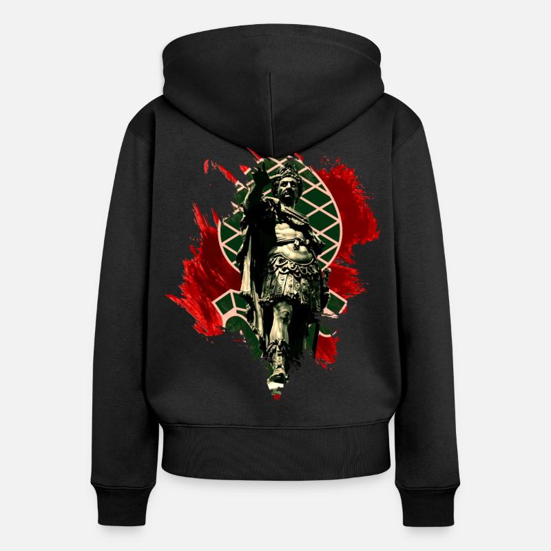 Augsbourg - Sweat à capuche zippé Premium bio Femme - noir