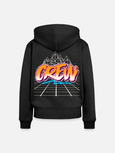 Crew - Frauen Premium Bio Zip Hoodie - Schwarz