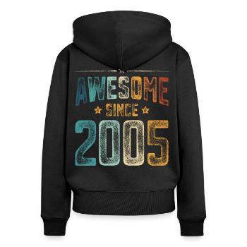 2005 Geboren Geburtstag Geburtsjahr - Frauen Premium Bio Zip Hoodie - Schwarz - Hinten - Julia (174cm)