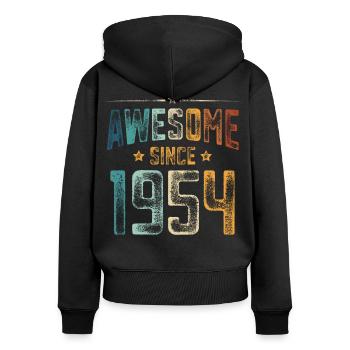 1954 Geboren Geburtstag Geburtsjahr - Frauen Premium Bio Zip Hoodie - Schwarz - Hinten - Julia (174cm)
