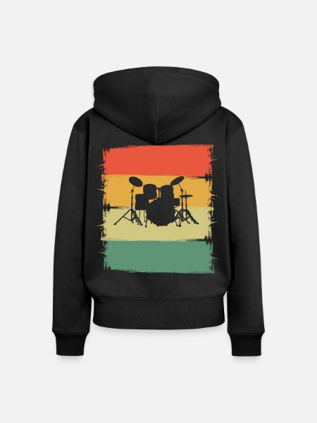 Schlagzeug - Frauen Premium Bio Zip Hoodie - Schwarz