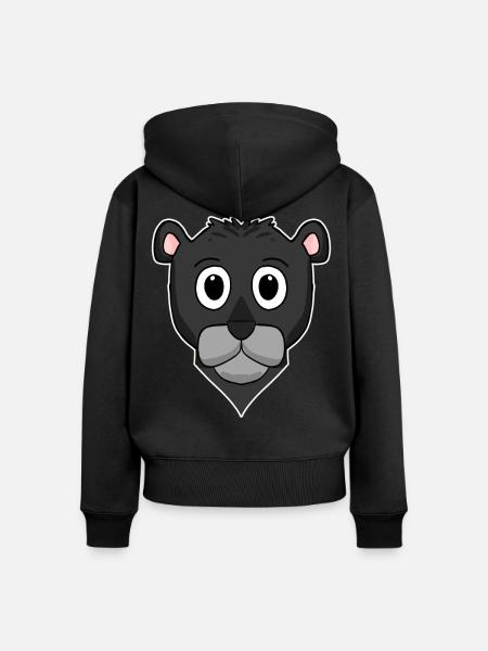 Schwarzer Panther - Frauen Premium Bio Zip Hoodie - Schwarz