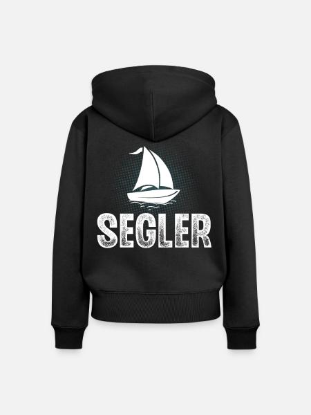 Segeln Segler Segelboot - Frauen Premium Bio Zip Hoodie - Schwarz