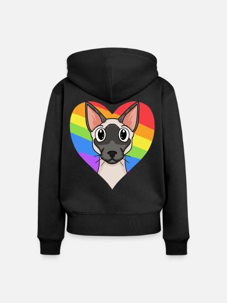 Siamkatze Katze - Frauen Premium Bio Zip Hoodie - Schwarz