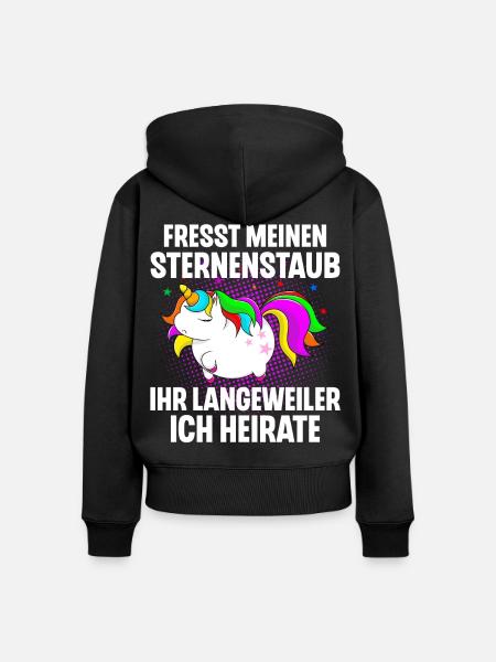 Einhorn Junggesellinnenabschied - Frauen Premium Bio Zip Hoodie - Schwarz