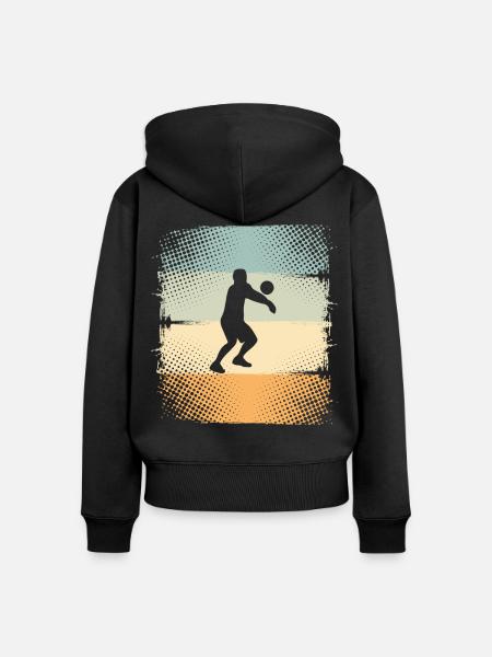 Volleyball - Frauen Premium Bio Zip Hoodie - Schwarz