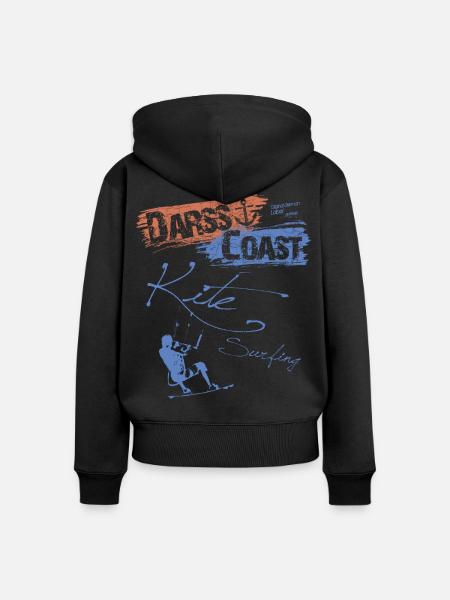 DarssCoast - Kite Surfing - Frauen Premium Bio Zip Hoodie - Schwarz