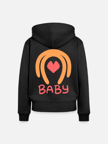 Baby - Frauen Premium Bio Zip Hoodie - Schwarz