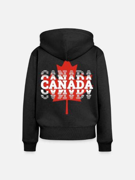 Kanada - Frauen Premium Bio Zip Hoodie - Schwarz