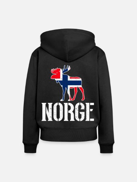 Norwegen - Frauen Premium Bio Zip Hoodie - Schwarz