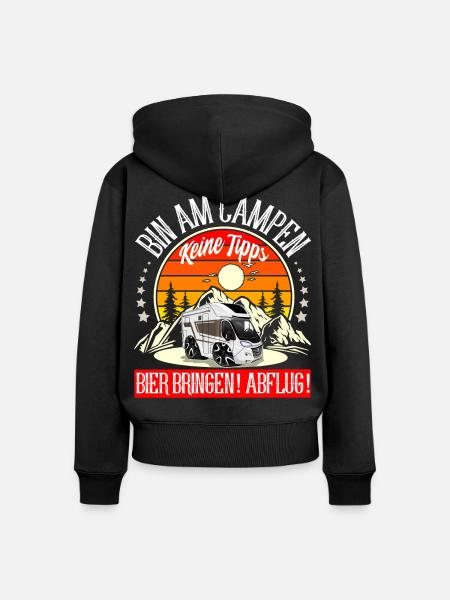 Camping Camper Campen - Frauen Premium Bio Zip Hoodie - Schwarz