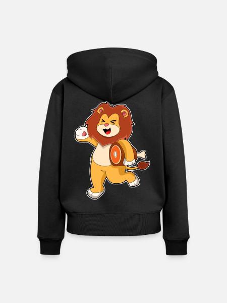 Löwe Fleisch - Frauen Premium Bio Zip Hoodie - Schwarz