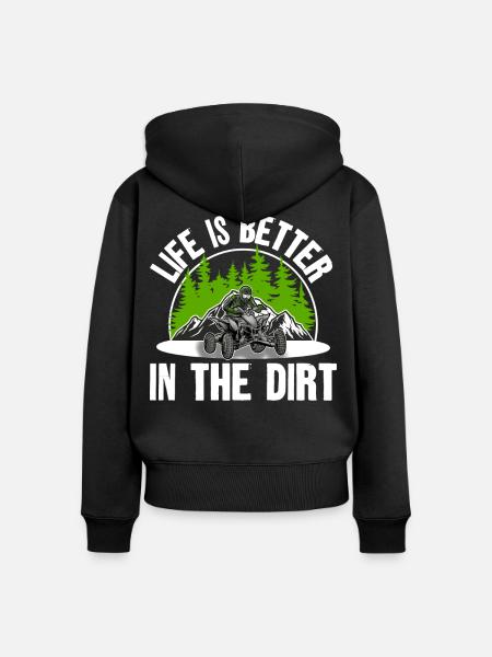 Quad ATV Offroad Quadfahrer - Frauen Premium Bio Zip Hoodie - Schwarz