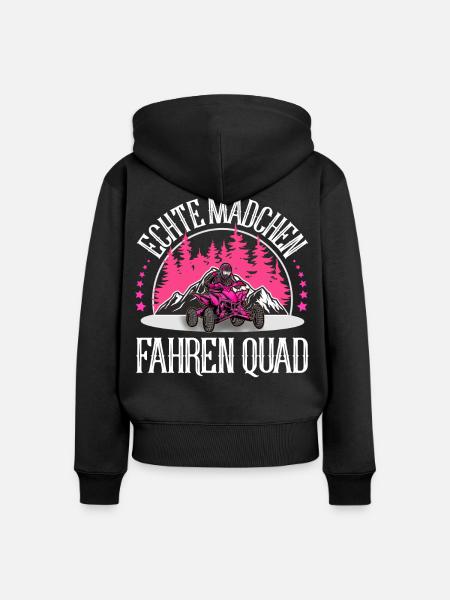 Quad ATV Offroad Quadfahrer - Frauen Premium Bio Zip Hoodie - Schwarz