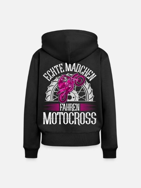 Motocross - Frauen Premium Bio Zip Hoodie - Schwarz