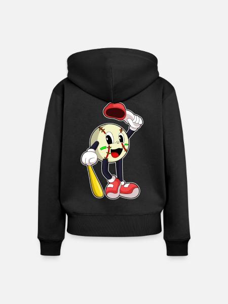Baseball Baseballschläger - Frauen Premium Bio Zip Hoodie - Schwarz