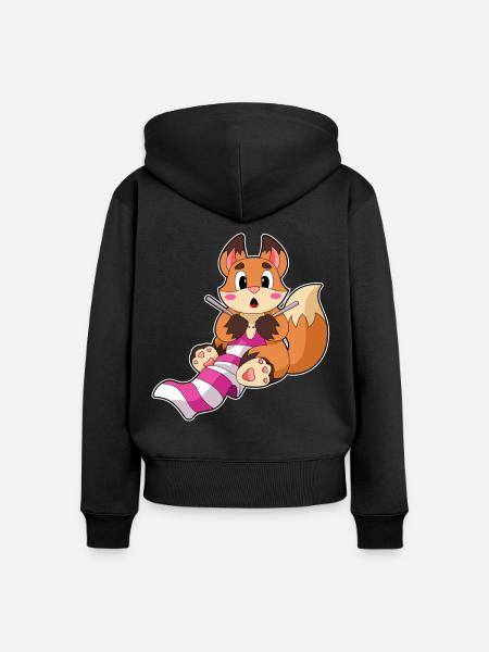 Fuchs Schal - Frauen Premium Bio Zip Hoodie - Schwarz