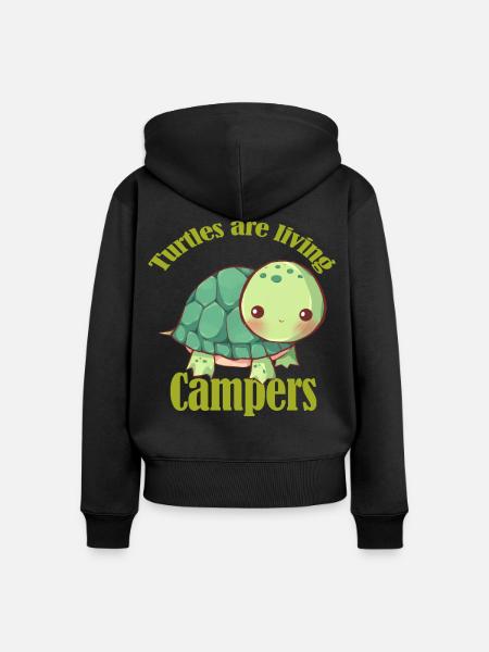 Les tortues sont des caravanes vivantes - Sweat à capuche zippé Premium bio Femme - noir