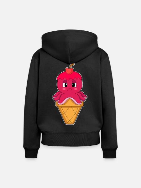 Krake Waffeleis - Frauen Premium Bio Zip Hoodie - Schwarz