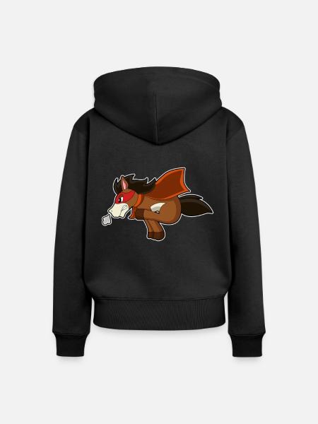 Pferd Pferderennen - Frauen Premium Bio Zip Hoodie - Schwarz