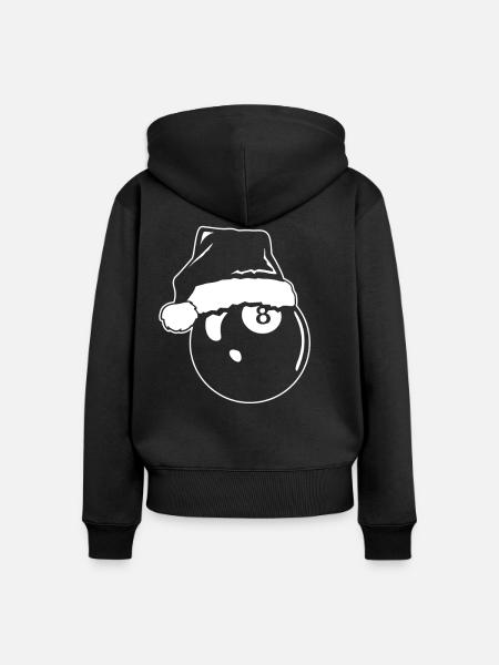 Weihnachten Pool Ball - Frauen Premium Bio Zip Hoodie - Schwarz