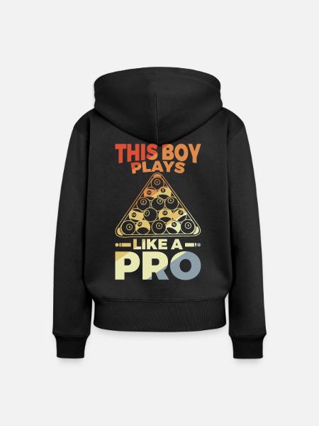 Billardspieler Junge - Frauen Premium Bio Zip Hoodie - Schwarz