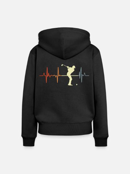 Golf Herzklopfen - Frauen Premium Bio Zip Hoodie - Schwarz