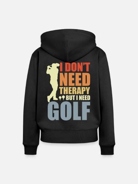 Lustiger Golf Witz - Frauen Premium Bio Zip Hoodie - Schwarz