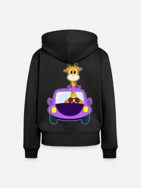 Giraffe Auto - Frauen Premium Bio Zip Hoodie - Schwarz