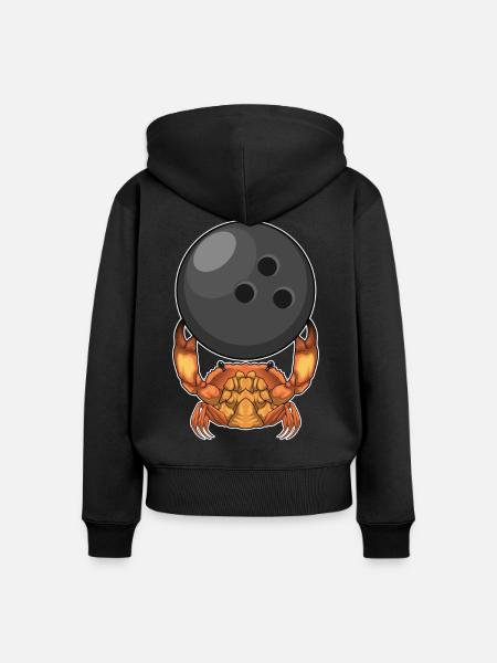 Krabbe Bowling Bowlingkugel - Frauen Premium Bio Zip Hoodie - Schwarz