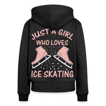 Just A Girl Who Loves Ice Skating Figure Skate - Frauen Premium Bio Zip Hoodie - Schwarz - Hinten - Julia (174cm)