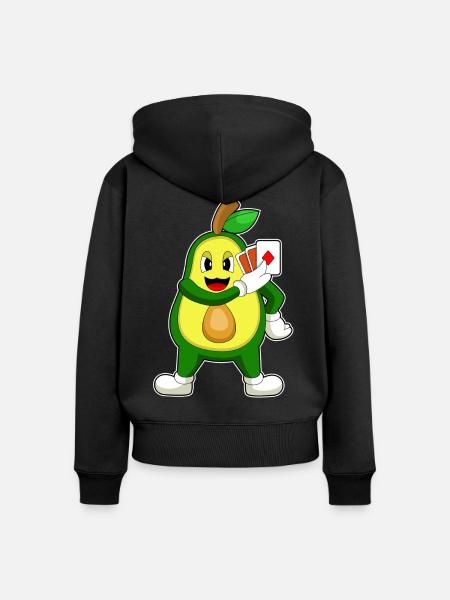 Avocado Poker Pokerkarten - Frauen Premium Bio Zip Hoodie - Schwarz