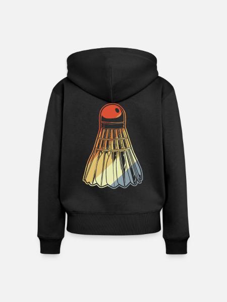 Badminton Birdie - Frauen Premium Bio Zip Hoodie - Schwarz
