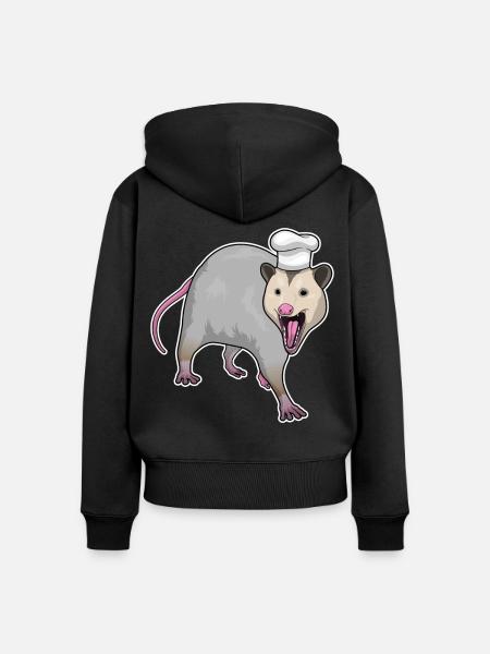 Beutelratte Koch Kochmütze Kochen - Frauen Premium Bio Zip Hoodie - Schwarz