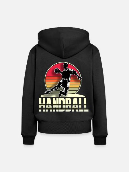 Handball Handballer - Frauen Premium Bio Zip Hoodie - Schwarz