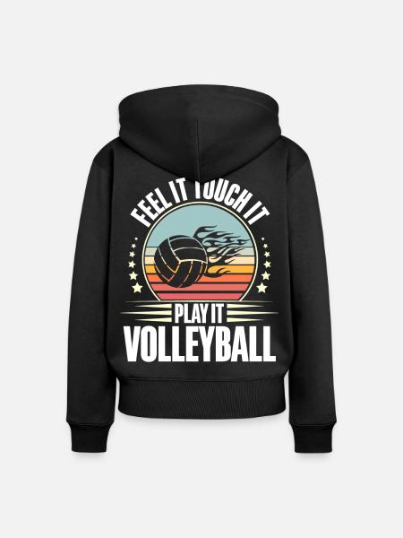 Volleyball - Frauen Premium Bio Zip Hoodie - Schwarz